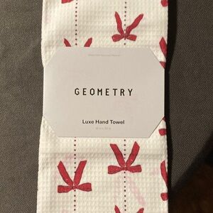 Geometry Red Patterned Luxe Hand Towel
